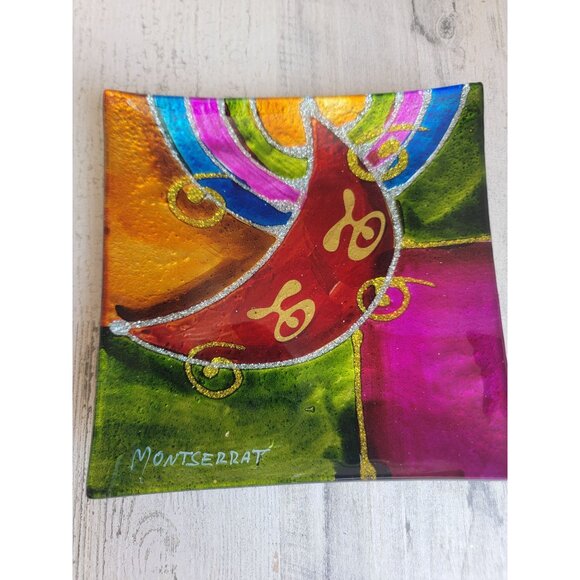 Montserrat trinket iridescent rainbow dish home decor - Picture 2 of 6